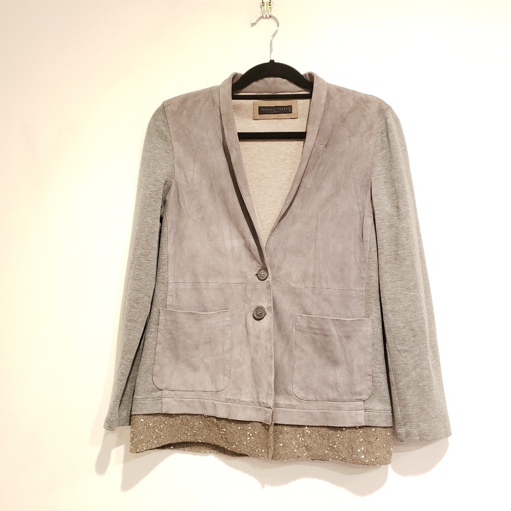 fabiana filippi blazer grey cashmere size 12 gb
